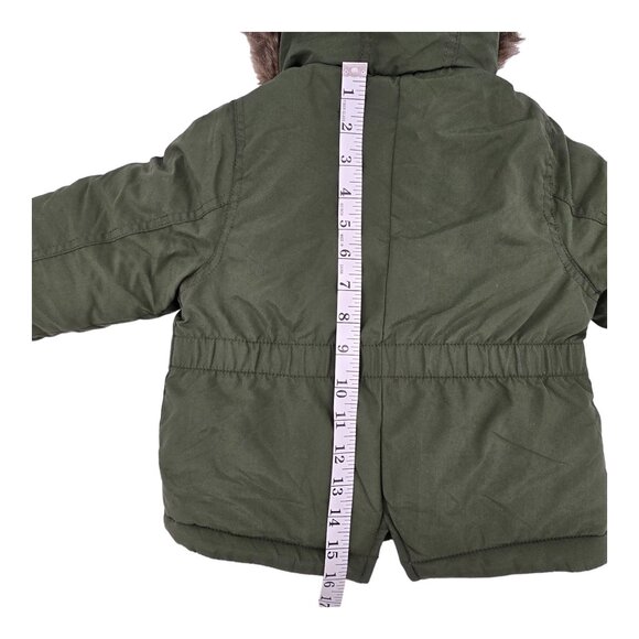 Carters Parka Jacket 18M Sherpa Lined Hooded Olive Green Faux Fur Trim NWT - Picture 15 of 15